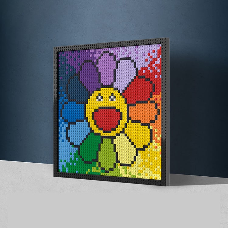 Sunflower Pixel Art Building Blocks Mini DIY Mosaic Brick Lego