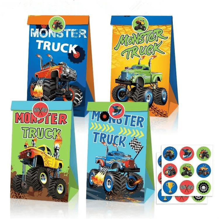 Monster Truck 12 Pcs Paper Party Bag - iKids