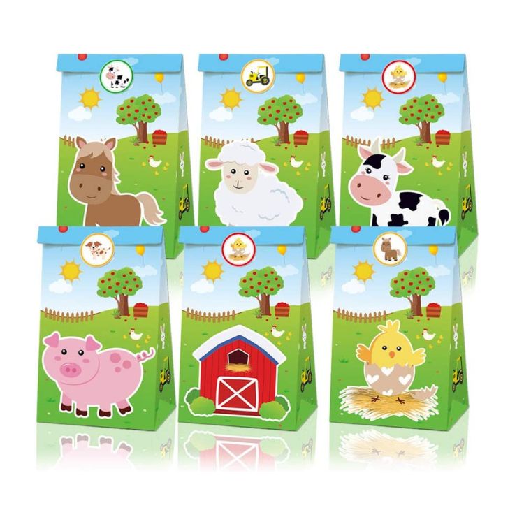 Paper Party Bag | Farm Animal | 12 Pcs - iKids