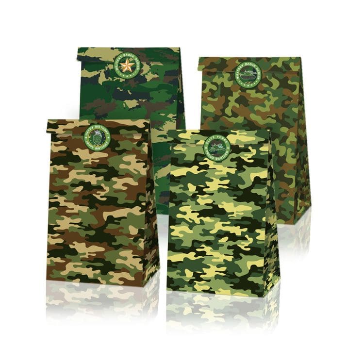 Paper Party Bag | Camouflage | 12 Pcs - iKids