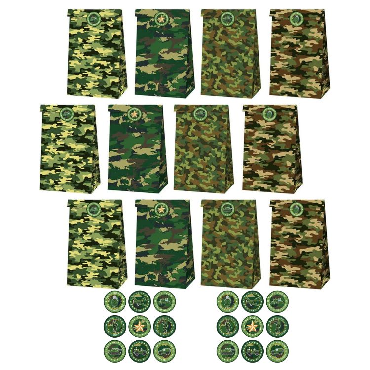Paper Party Bag | Camouflage | 12 Pcs - iKids