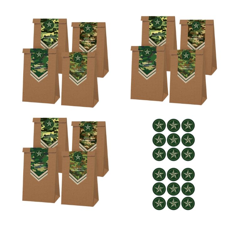 Paper Party Bag | Camo | 12 Pcs - iKids