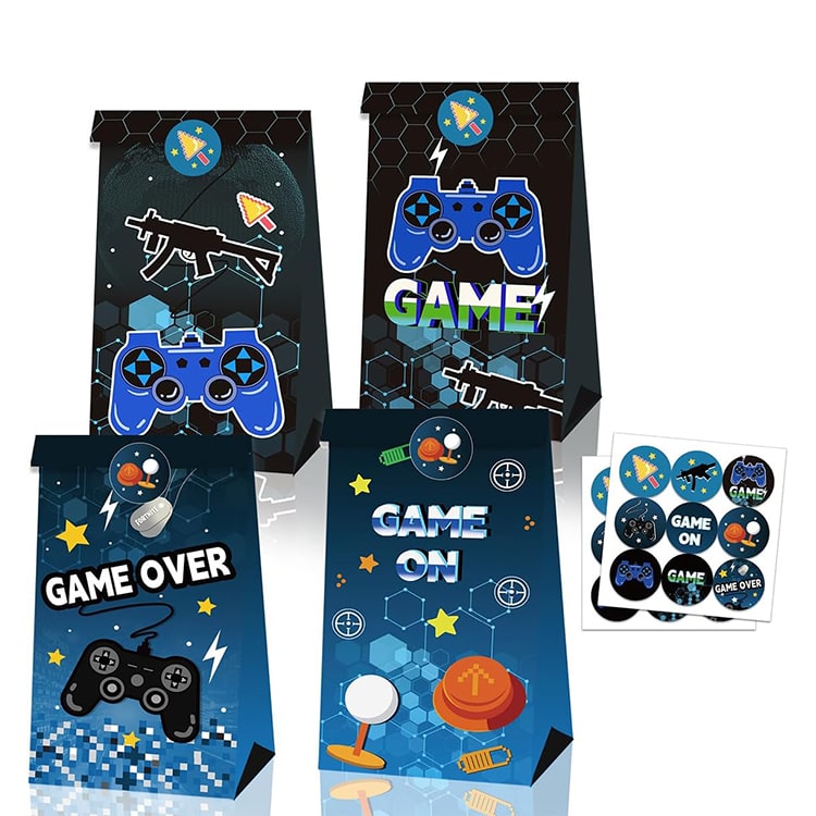 Gamepad Theme Paper Party Bag 12 Pcs - iKids