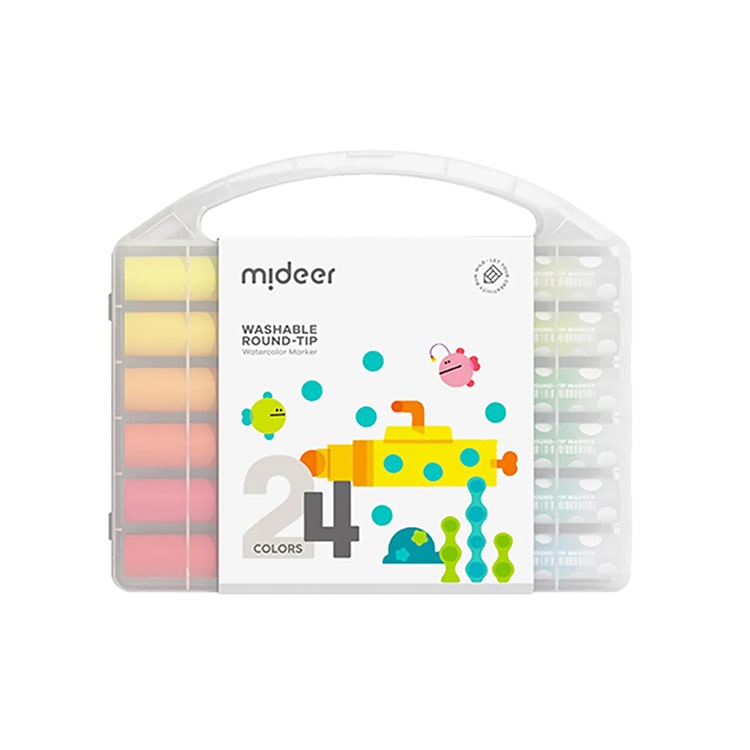 Washable Round Tip Markers 24 Colours - iKids