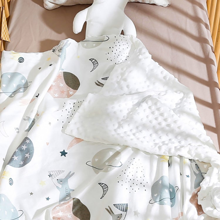 Big Minky Dot Blanket | Moon Rabbit - iKids