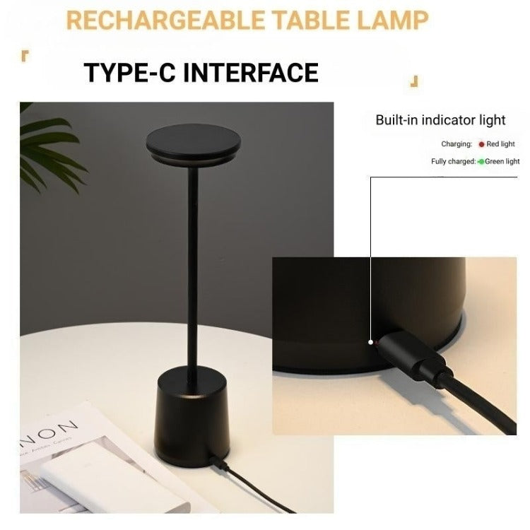 Rechargeable Metal Touch Table Lamp | Grey - iKids