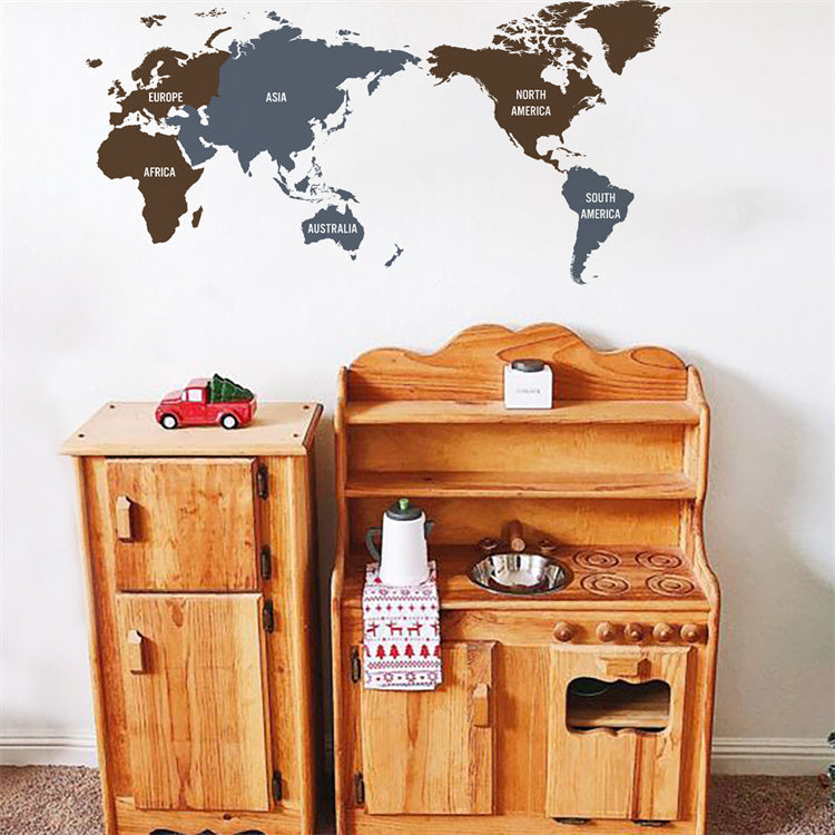 Preschool Wall Decal | World Map - iKids
