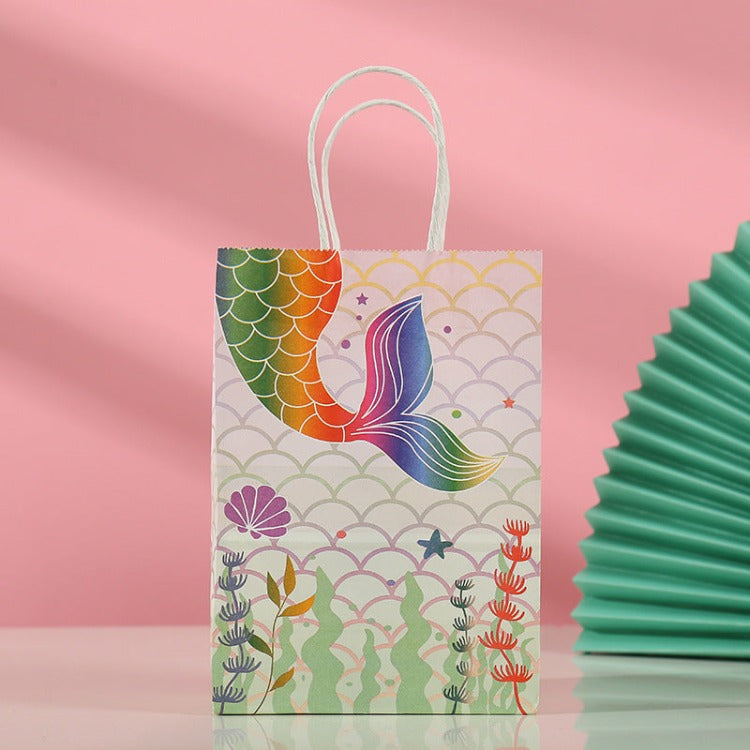 Kraft Paper Party Bag | Mermaid | 12 Pcs - iKids