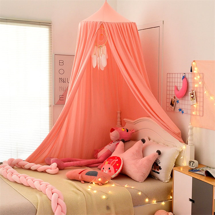 Hanging Tent Canopy | Salmon Pink - iKids