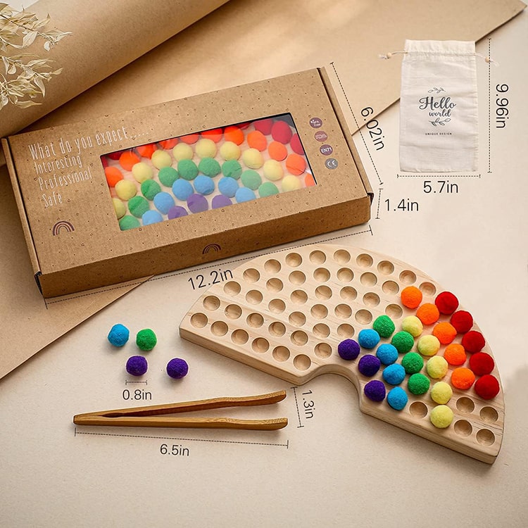 Wooden Peg Board Beads Game - iKids