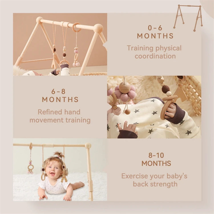 Wooden Baby Activity Gym With Honey Bee Pendant - iKids