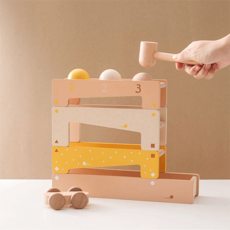 Wooden Knocking Running Ball Track Toy - iKids