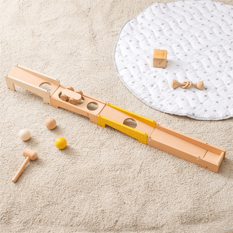 Wooden Knocking Running Ball Track Toy - iKids