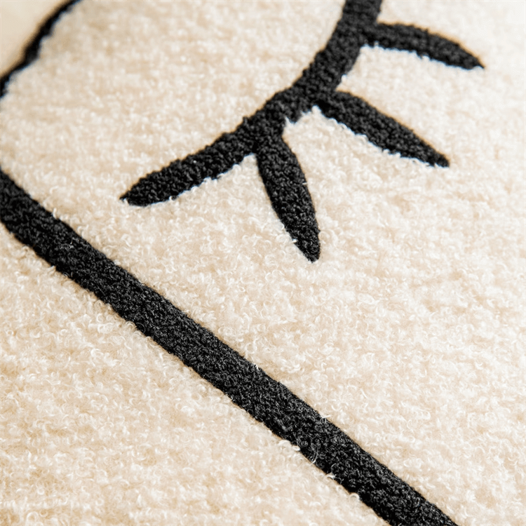Embroidery Abstract Face Cushion | Off-White - iKids