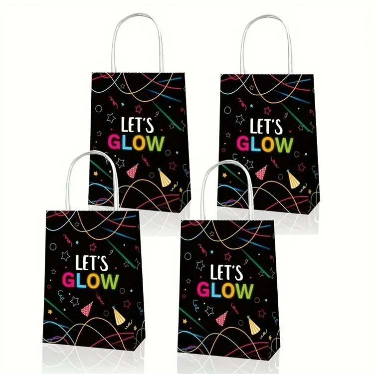 Glow in the Dark 12 Pcs Party Favor Bag with Handles - iKids