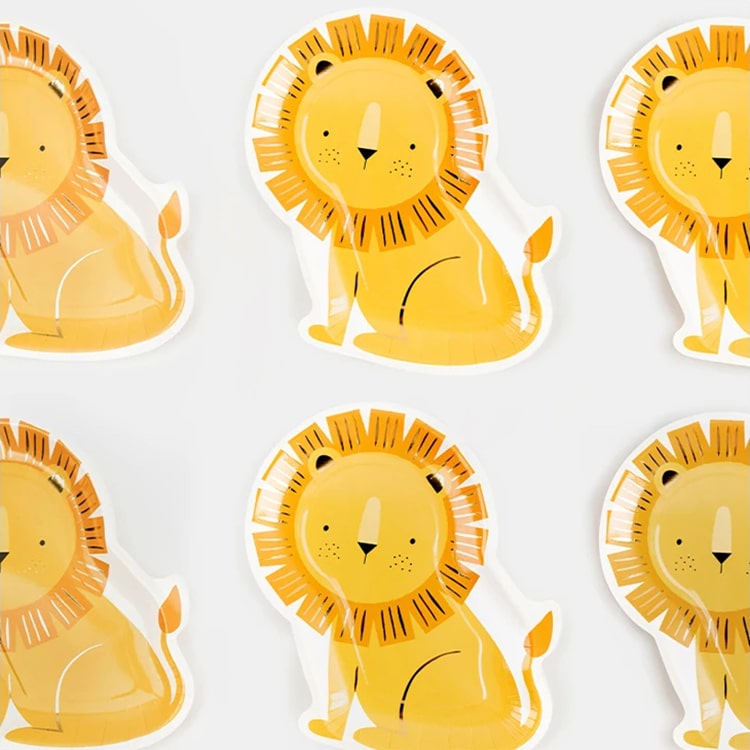 Party Paper Plate | Cartoon Lion Shaped | Set of 8 - iKids