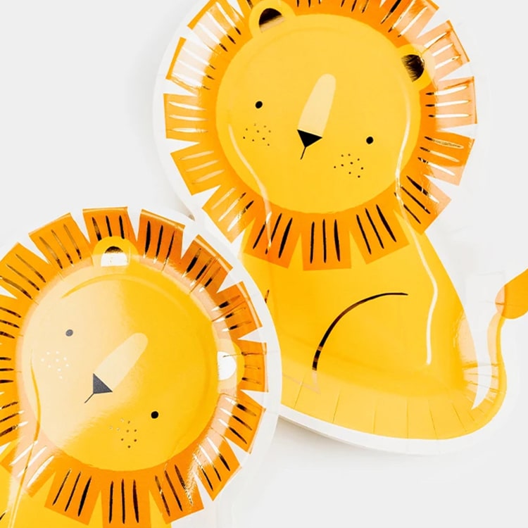 Party Paper Plate | Cartoon Lion Shaped | Set of 8 - iKids