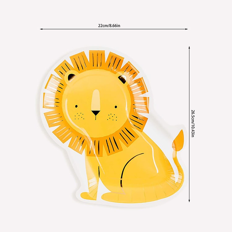 Party Paper Plate | Cartoon Lion Shaped | Set of 8 - iKids