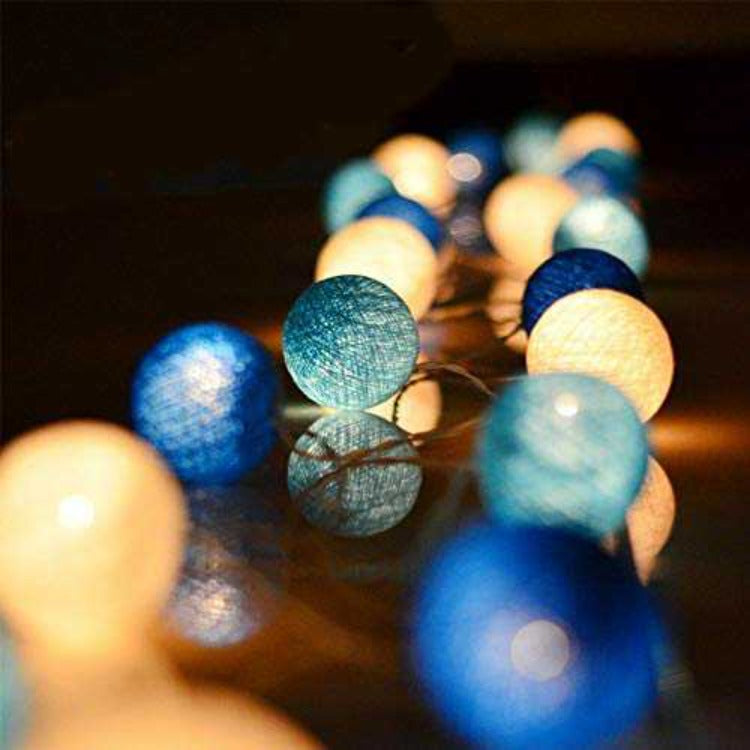 String Lights 20 Cotton Balls - Blue - iKids