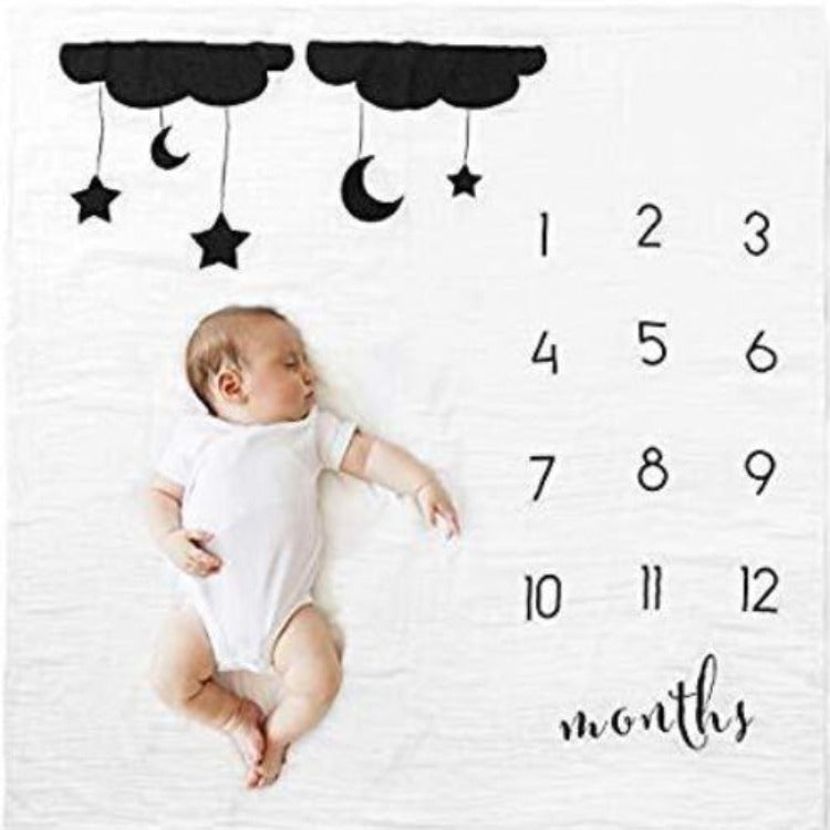Newborn Baby Boy Monthly Baby Mat Baby Milestone Blanket Monthly