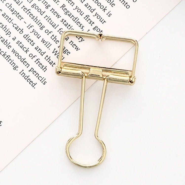 Office Hollow Binder Clip Gold - iKids