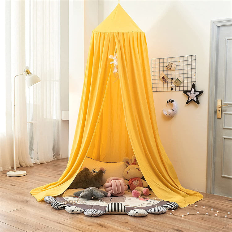 Yellow Hanging Canopy Tent Kids Bed Mosquito Net Wall Decoration