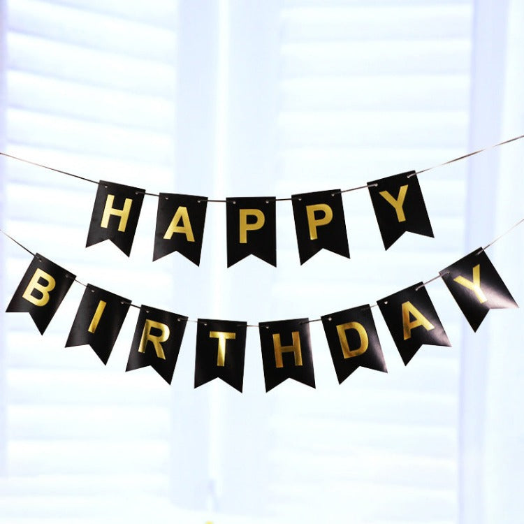 Happy Birthday Banner | Black - iKids