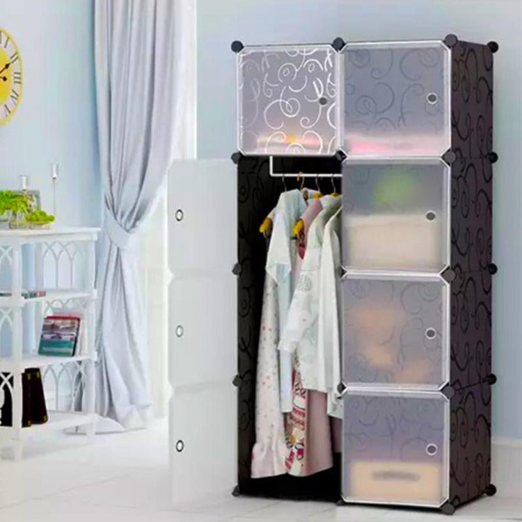 DIY Modular Storage Wardrobe Black - iKids