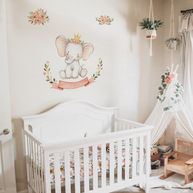 Animal Wall Decal | Crown Elephant - iKids