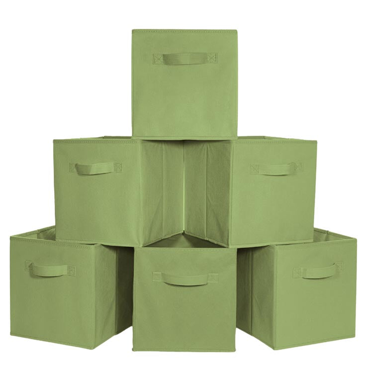 Foldable Storage Boxes Green Nonwoven Compact Lightweight Household