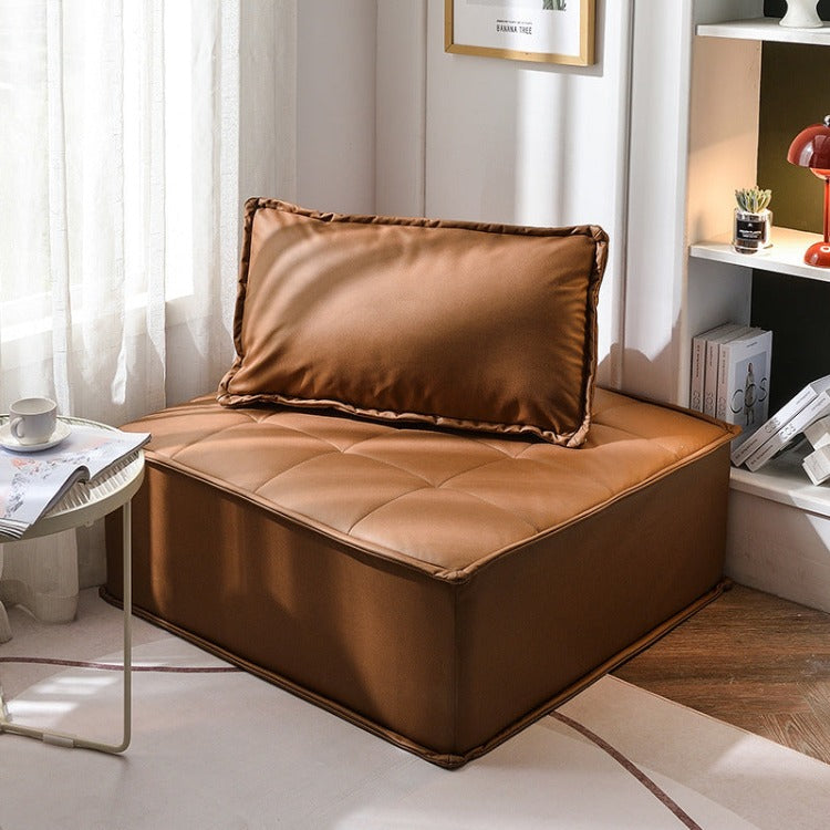 Cube Modular Sofa | Brown Leather - iKids