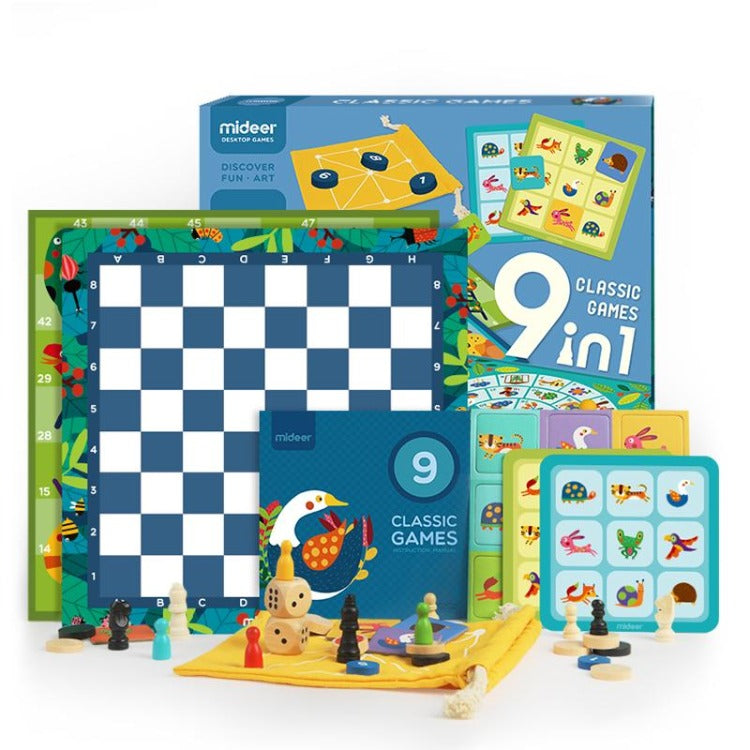 9 in 1 Classic Family Board Game - iKids