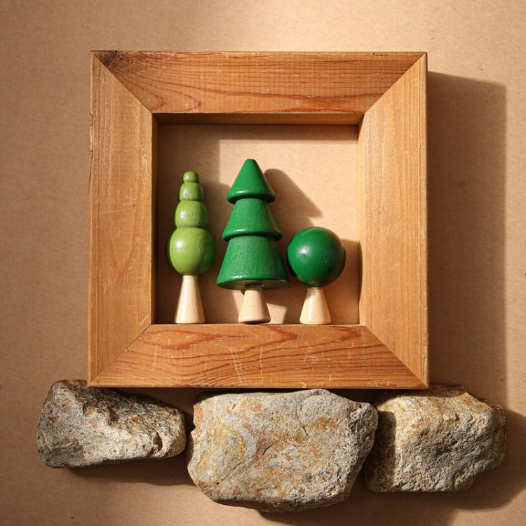 Wooden Forest Tree Building Blocks - iKids