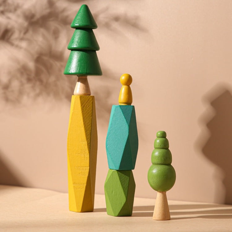 Wooden Forest Tree Building Blocks - iKids
