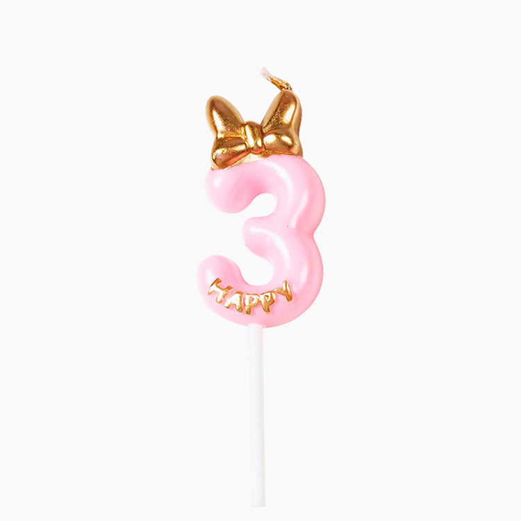 Bowknot Birthday Candle | Number 3 - iKids