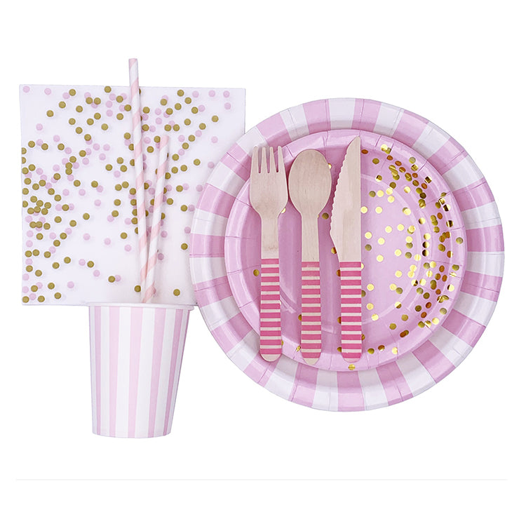 Party Tableware | Classic Pink | 16 Guests - iKids