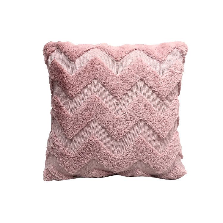 Pink Wave Fluffy Scatter Cushion Throw Pillow for Home