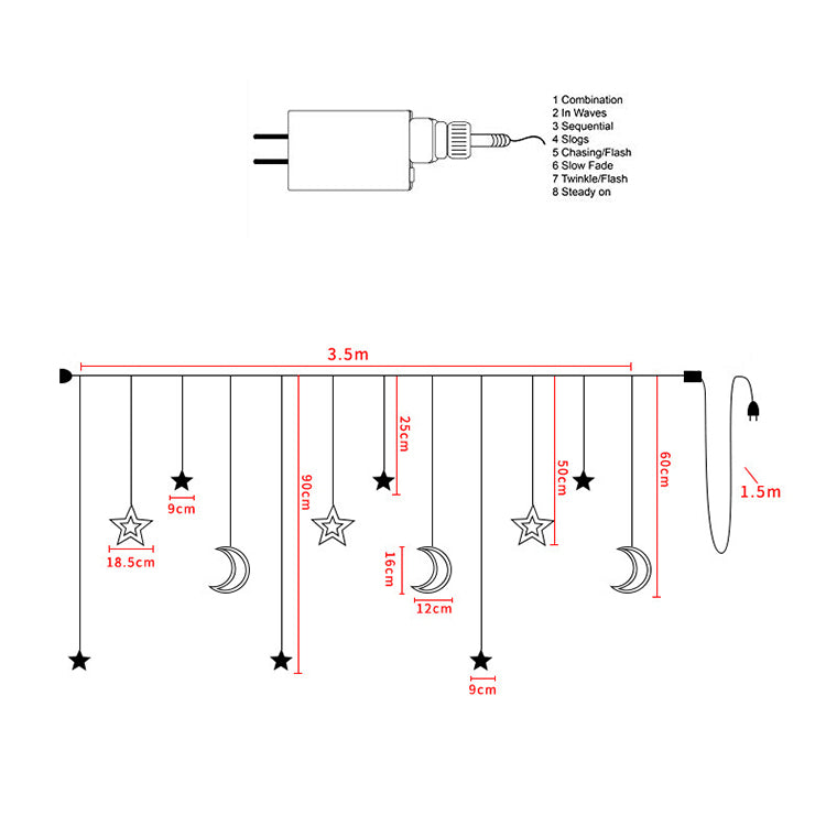 LED String Lights 3.5 Moon Star - iKids