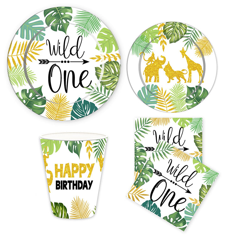 Birthday Party Tableware | Wild One | 16 Guests Easy - iKids
