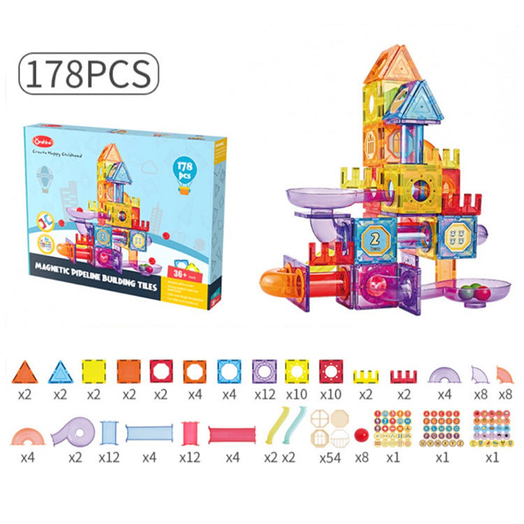 3D Magnetic Building Tiles | 178 Pcs - iKids