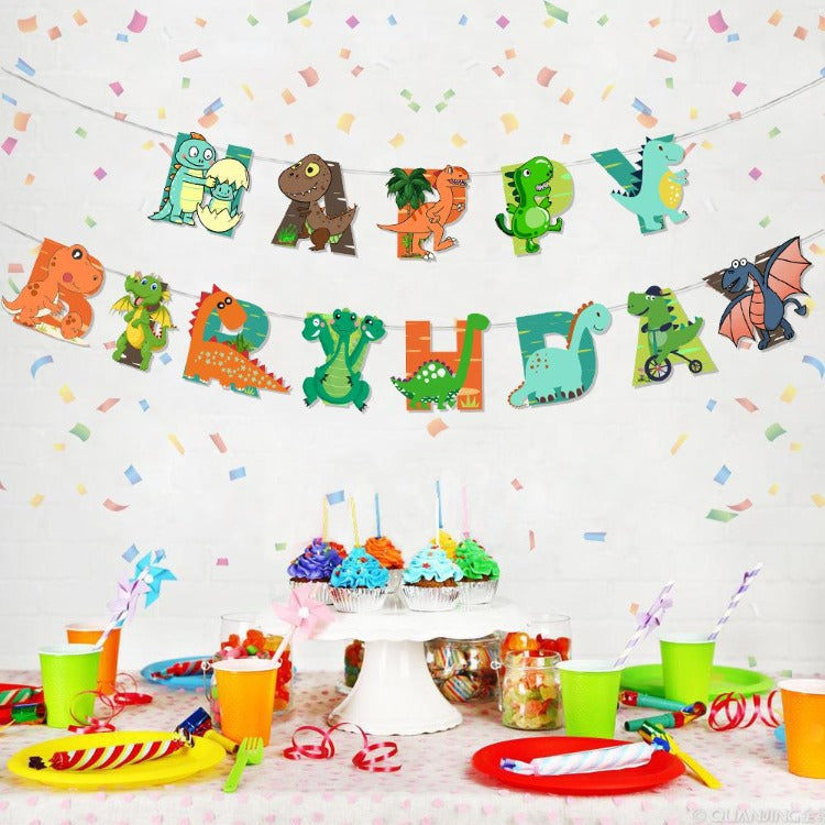 Dinosaur Letter Happy Birthday Banner - iKids