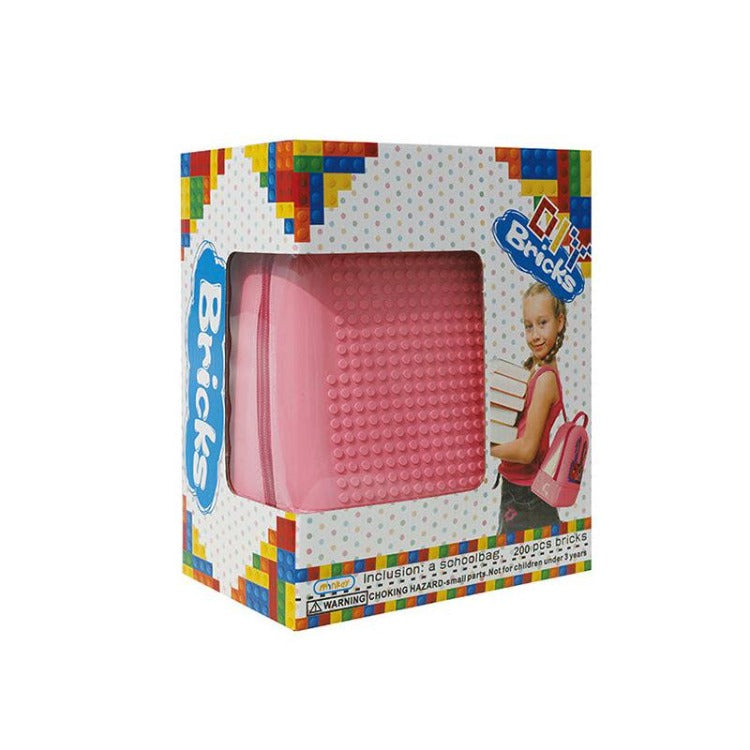 Minkey DIY Bricks Backpack Pink - iKids