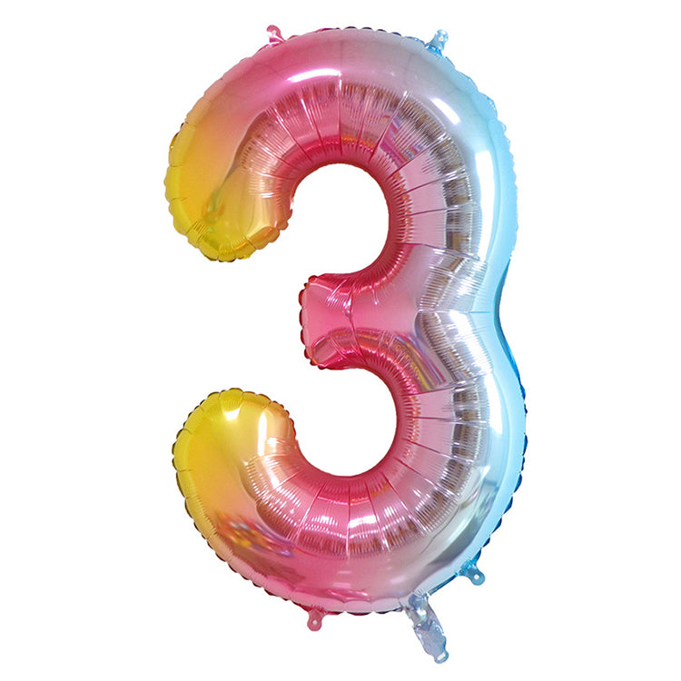 Rainbow Birthday Balloon Number 3 - iKids