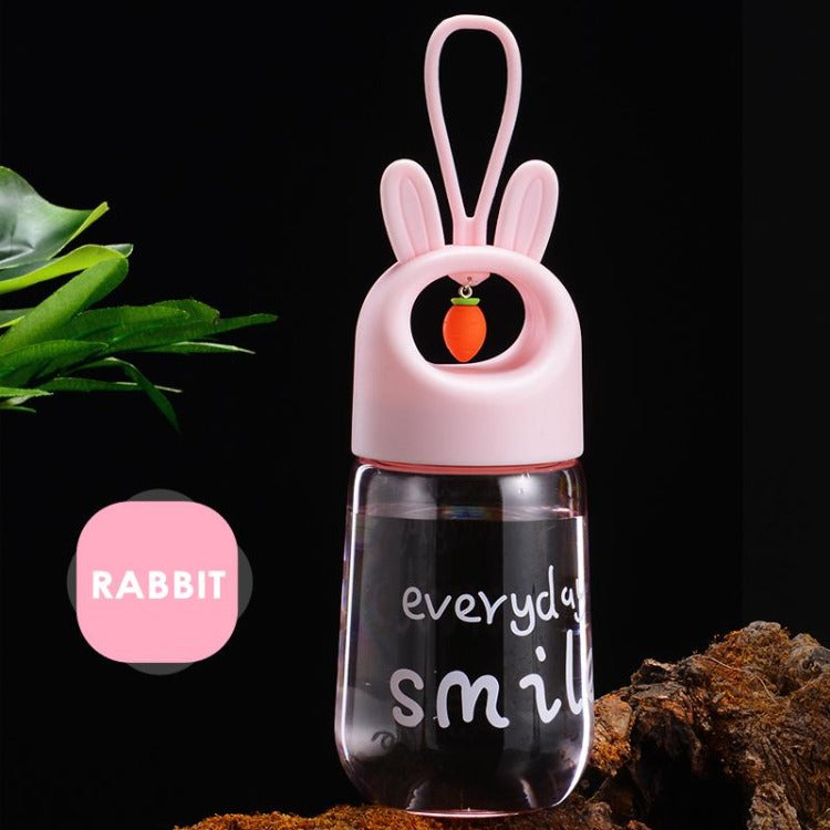 Pink Rabbit Shaking Cup Carrot Pendant Handle Drinking Water