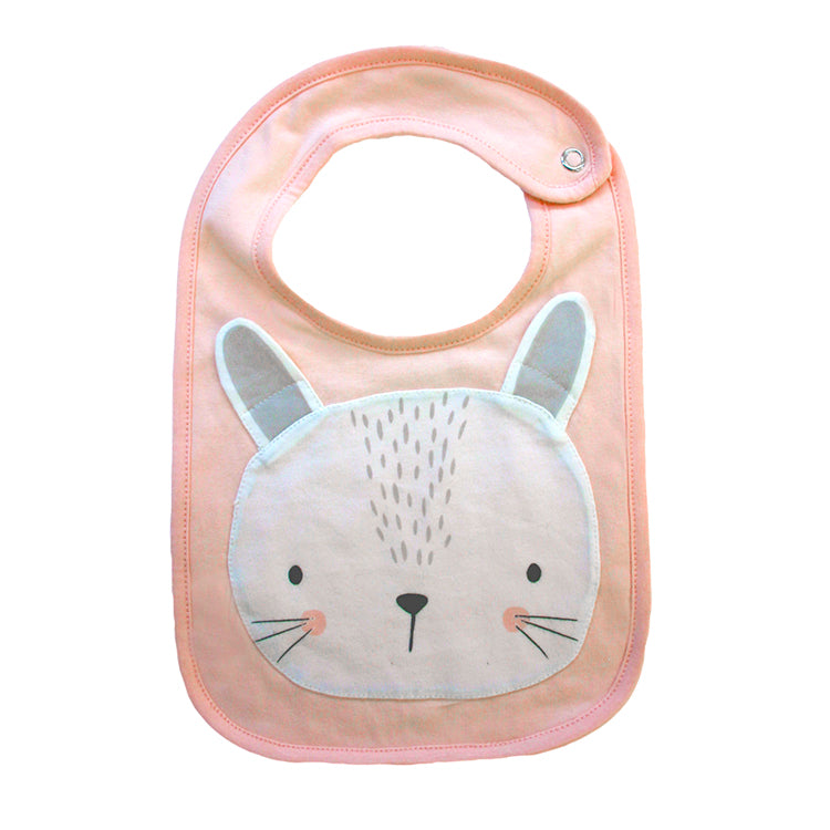 Forest Face Bib Rabbit Pink - iKids