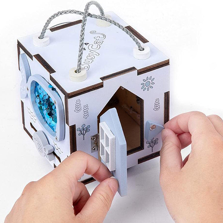 6 Side Busy Boards Cube | Blue - iKids