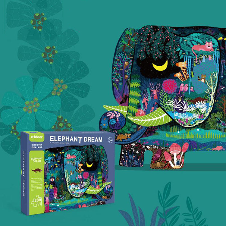 Mideer Animal Shaped Puzzle – Elephant Dream - iKids