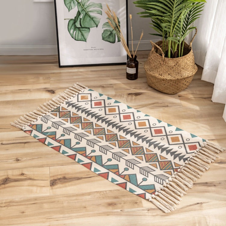 Bohemian Tassel Rug | Rectangle Geometry - iKids