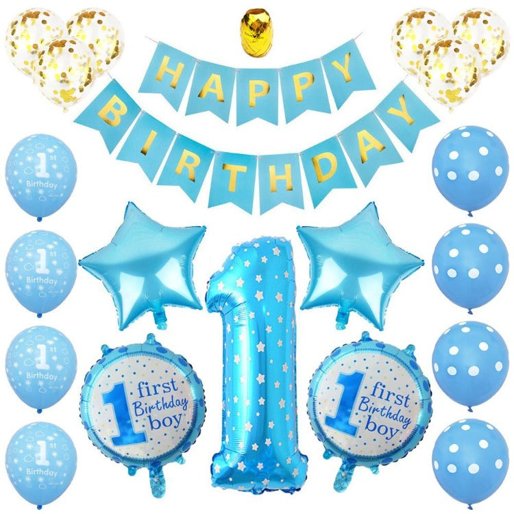 1st Year Boy Birthday Party Balloons - iKids