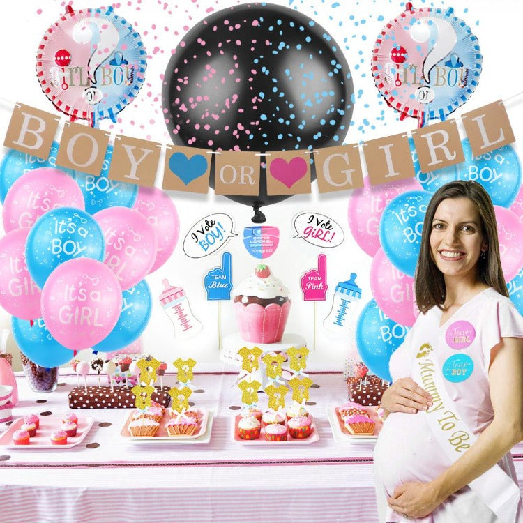 Baby Gender Reveal Party Balloon Kit Boy or Girl Party Decorations